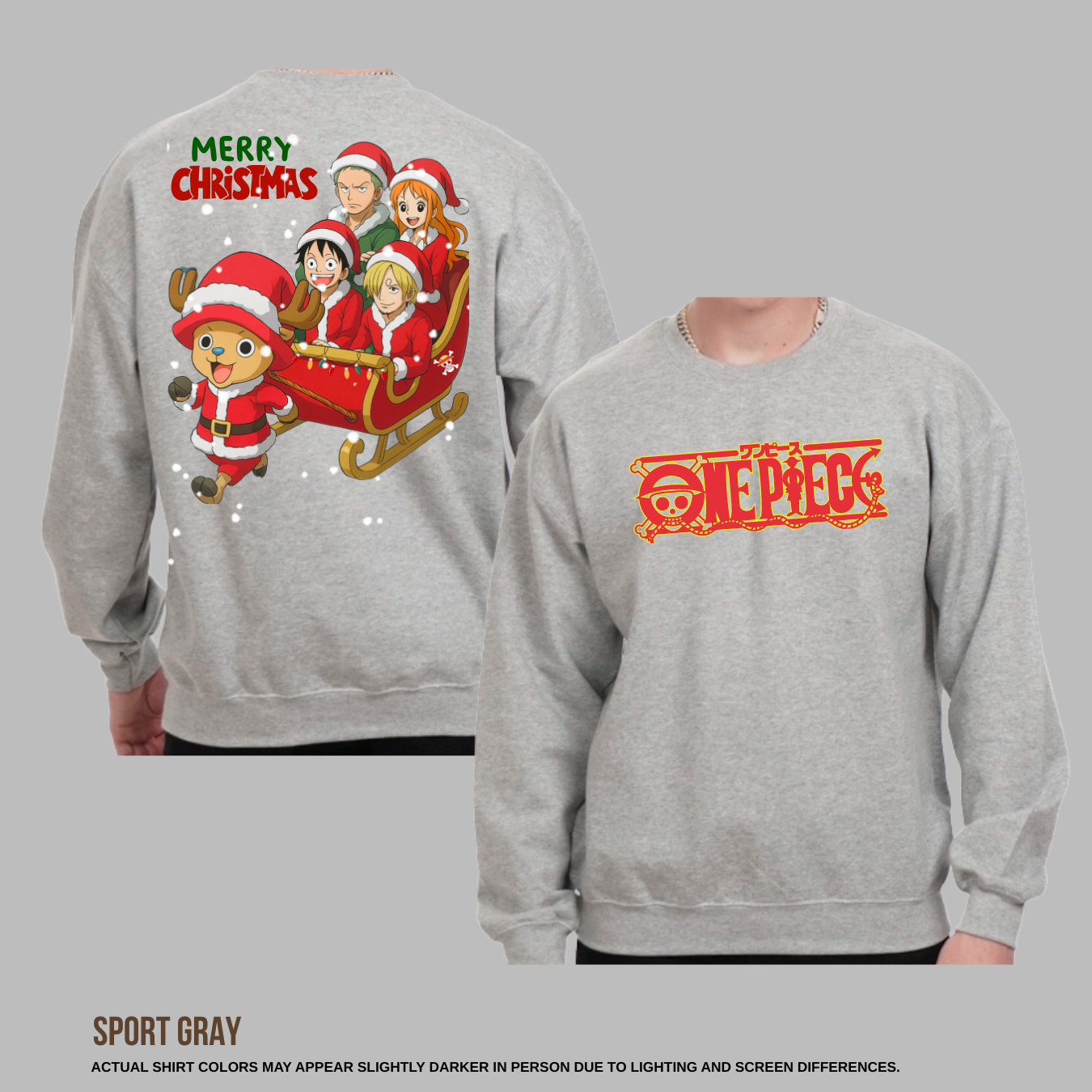 One Piece Christmas Oversized Tee — Festive Anime Streetwear for True Straw Hat Fans