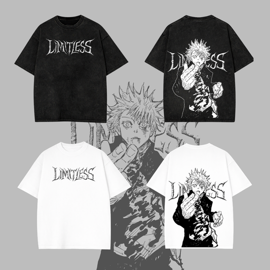Limitless Anime T Shirt, Gojo Inspired Shirt, Oversized Manga Streetwear Tee, Jujutsu Style Anime Clothing, Unisex Gift