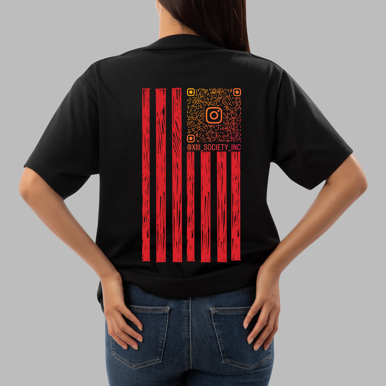 4th of July with our custom flag tees featuring a bold QR code design!