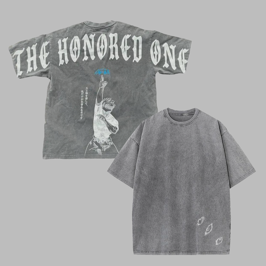 Jujutsu Kaisen Satoru Gojo Oversized T-Shirt – “The Honored One” Vintage Streetwear