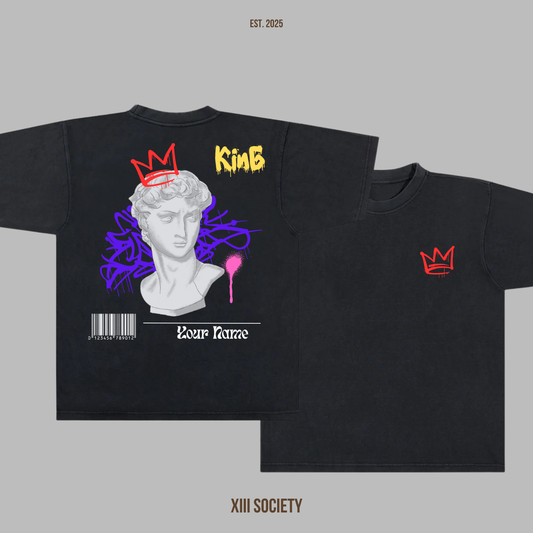 Rule your kingdom with confidence and style in our 'King' custom t-shirt!