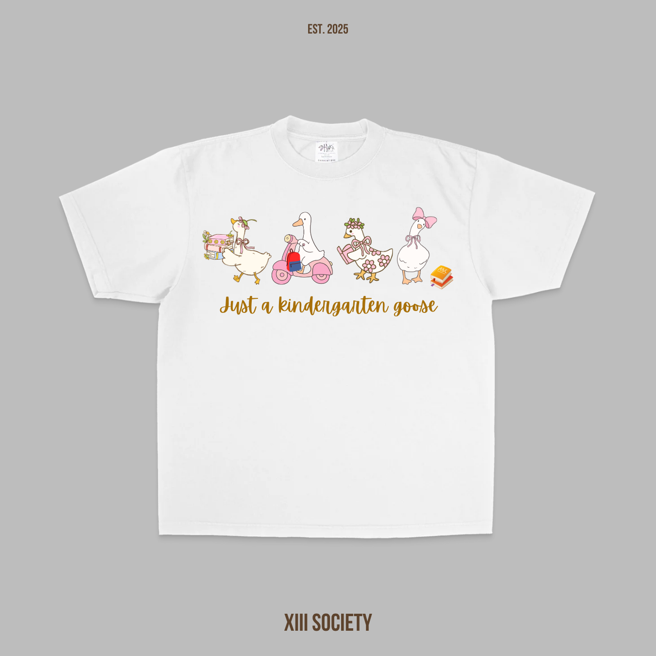 Flock to School in Style! Get ready for a quack-tastic school year with our adorable "Kindergarten Goose" tee!