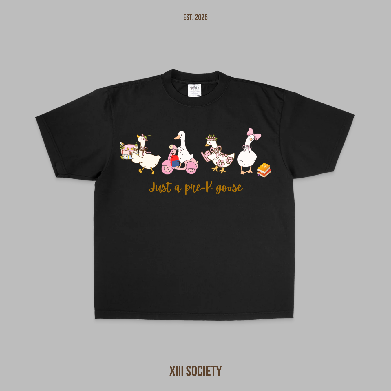 Flock to School in Style! Get ready for a quack-tastic school year with our adorable "Kindergarten Goose" tee!