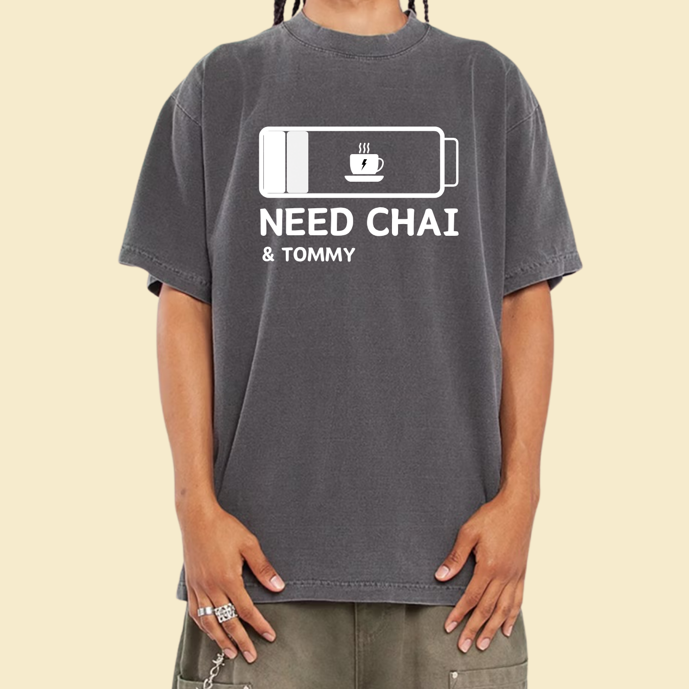 Custom "Need Chai & [Name]" T-Shirt