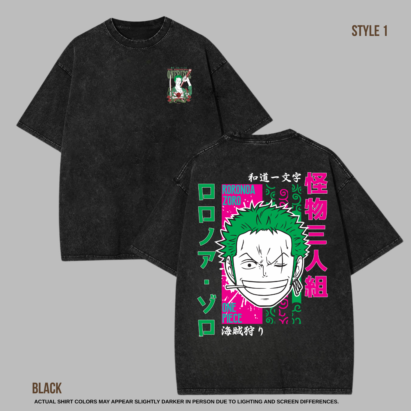 One Piece Oversized Anime T-Shirt – Zoro & Luffy Streetwear Drop