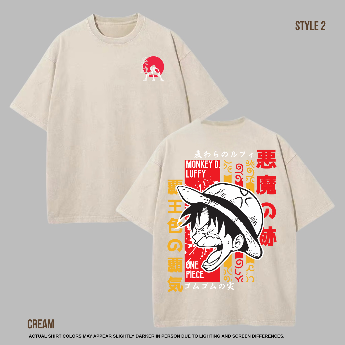 One Piece Oversized Anime T-Shirt – Zoro & Luffy Streetwear Drop