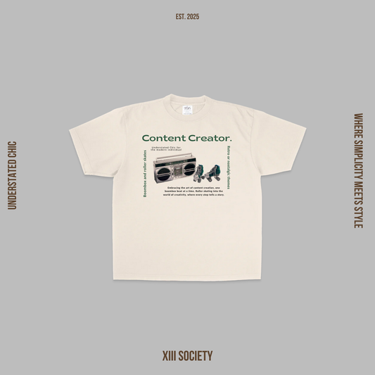 "Content Creator" tee from XIII Society's Understated Chic