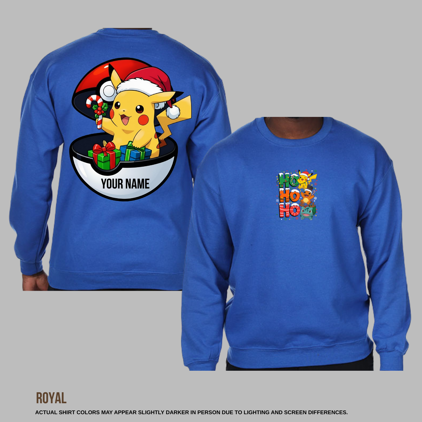 Personalized Pikachu Christmas Sweatshirt — Festive Holiday Pokémon Style