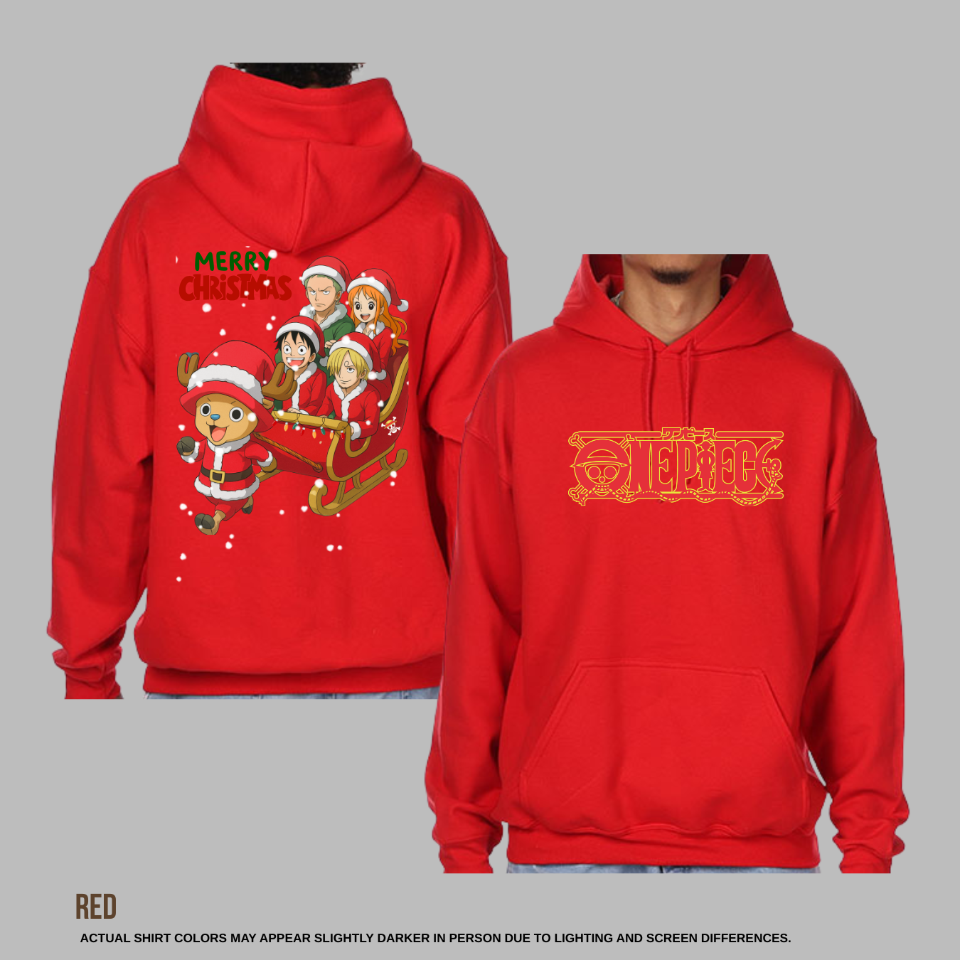 One Piece Christmas Oversized Tee — Festive Anime Streetwear for True Straw Hat Fans
